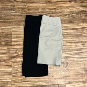 Two Banana Republic Classic Suit Pencil Skirts - Size 0 - Black and Khaki